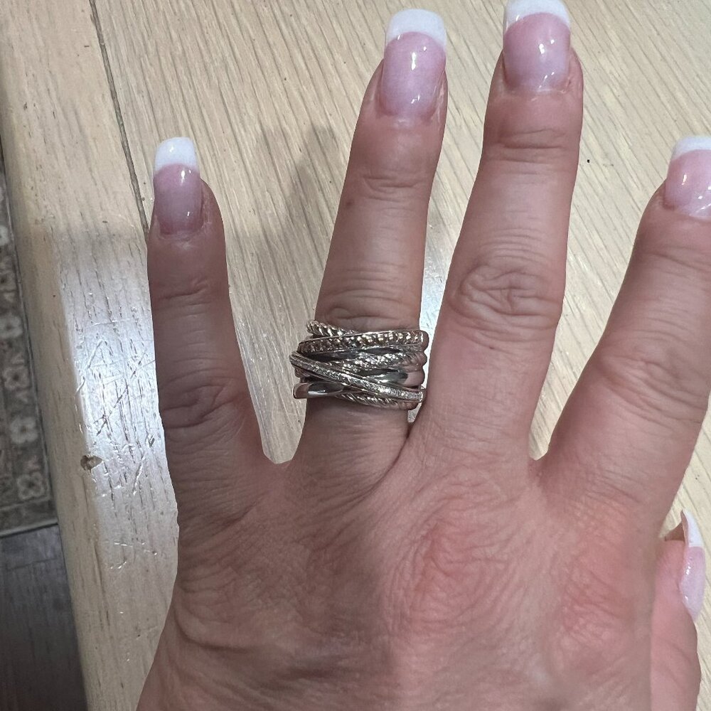 EFFY Sterling and Diamond statement ring size 7 women's